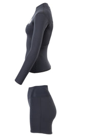 Two Bare Feet Womens Aspect Fleece Lined Zipless Thermal 2.5mm Superstretch Wetsuit Top & Hotpants Set (Black)