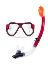X-Dive Silicone Mask & Dry Top Snorkel 2pc Set (Red / Clear)
