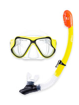 X-Dive Silicone Mask Dry Top Snorkel & F70 Fins 3pc Set (Yellow / Clear)