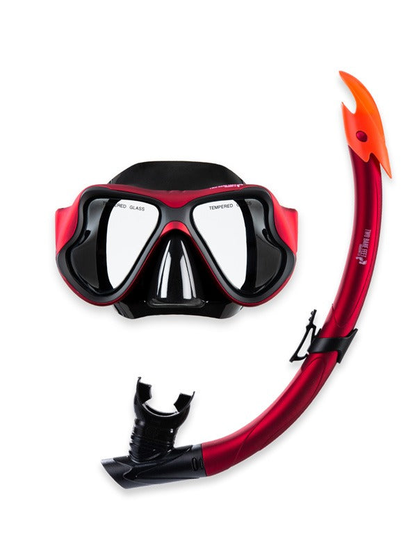 X-Dive Silicone Mask Snorkel & F70 Fins 3pc Set (Red / Black)