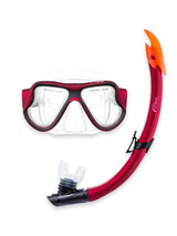 X-Dive Silicone Mask Snorkel & F70 Fins 3pc Set (Red / Clear)