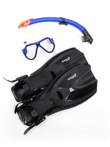X-Dive Silicone Mask Snorkel & F70 Fins 3pc Set (Blue / Clear)
