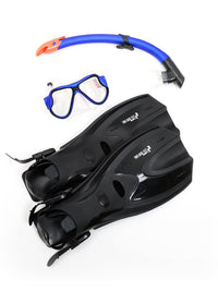 X-Dive Silicone Mask Snorkel & F70 Fins 3pc Set (Blue / Clear)