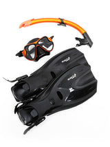 X-Dive Silicone Mask Snorkel & F70 Fins 3pc Set (Orange / Black)