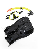 X-Dive Silicone Mask Snorkel & F70 Fins 3pc Set (Yellow / Black)