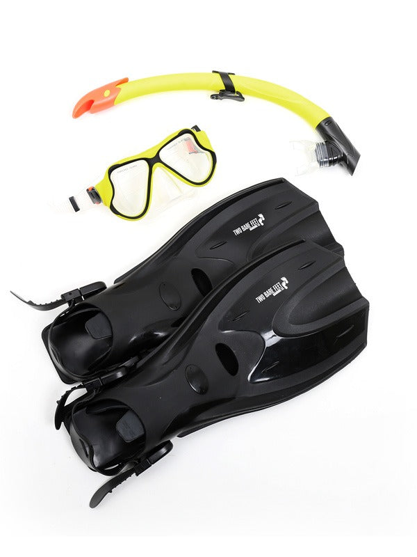 X-Dive Silicone Mask Snorkel & F70 Fins 3pc Set (Yellow / Clear)