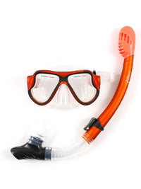 X-Dive Silicone Mask & Dry Top Snorkel 2pc Set (Orange / Clear)