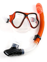 X-Dive Silicone Mask & Dry Top Snorkel 2pc Set (Orange / Clear)