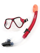 X-Dive Silicone Mask & Dry Top Snorkel 2pc Set (Red / Clear)