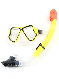 X-Dive Silicone Mask & Dry Top Snorkel 2pc Set (Yellow / Clear)