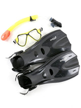 X-Dive Silicone Mask Dry Top Snorkel & F70 Fins 3pc Set (Yellow / Clear)