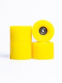 Edge Series Longboard Wheels Set of 4 70mm / 78A plus Bearings (Yellow)