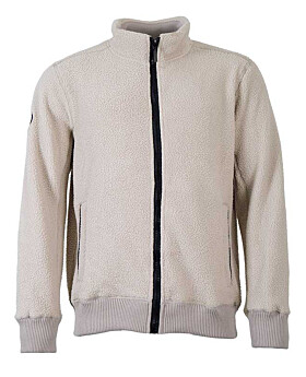 Unisex Sweater Fleece Jacket (Beige)-XL