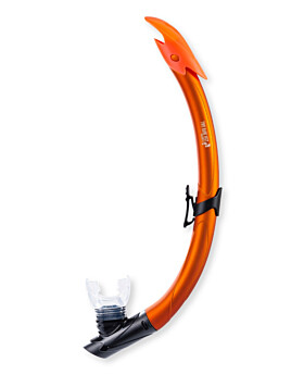 Two Bare Feet X-Dive Silicone Snorkel (Orange/Clear)