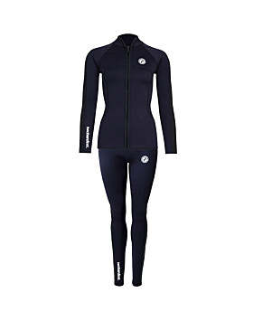 Two Bare Feet Womens Silicone Print Series 2.5mm Wetsuit Jacket & Pants Set (Black)