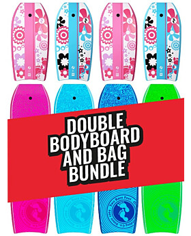 Two Bare Feet Flowers Double Bodyboard & Bag Bundle