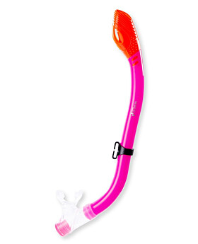 Two Bare Feet Junior Dry Top Silicone Snorkel (Pink)