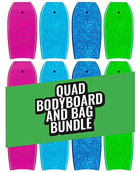 Two Bare Feet Classic Pattern Quad Bodyboard and Bag Bundle