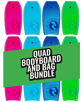 Two Bare Feet Lagoon Quad Bodyboard and Bag Bundle (Choice of 33", 37", 41", 42", 44")