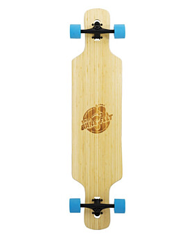 Two Bare Feet "The Parker" 42.5in Bamboo Series Longboard Skateboard Complete (Blue Wheels)