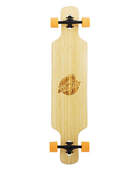 Two Bare Feet "The Parker" 42.5in Bamboo Series Longboard Skateboard Complete (Orange Wheels)