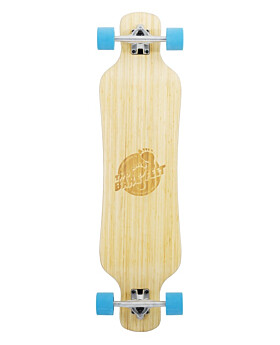Two Bare Feet "The Larry" 39in Bamboo Series Longboard Skateboard Complete (Blue Wheels)