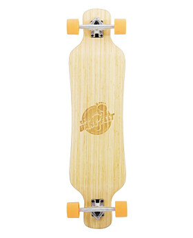 Two Bare Feet "The Larry" 39in Bamboo Series Longboard Skateboard Complete (Orange Wheels)