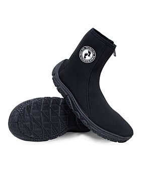 Neoprene Zipped Adults Wetsuit Boots (Black)