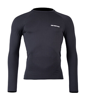 Two Bare Feet Adults Crew Neck Thermal Long Sleeve Rash Vest (Black)-XS