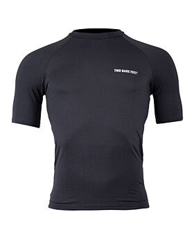 Two Bare Feet Adults Crew Neck Thermal Short Sleeve Rash Vest (Black)