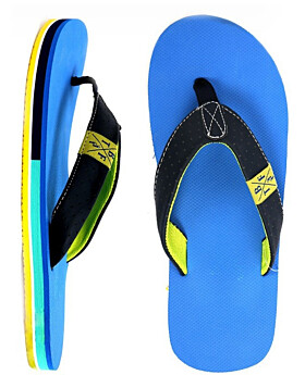 Two Bare Feet Alpha Mens Sandals (Blue / Lime)