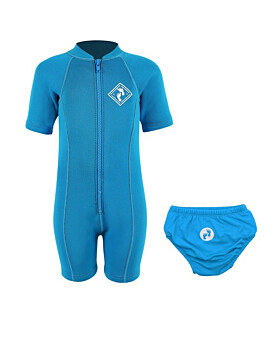 Essentials Baby Swim Kit - Aquatica Wetsuit + Swim Nappy (Aqua)