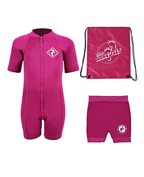 Deluxe Baby Swim Kit - Aquatica Wetsuit + Nappy Shorts + Bag (Raspberry)