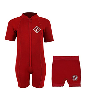 Essentials Baby Swim Kit - Aquatica Wetsuit + Nappy Shorts (Red)