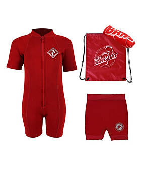 Premier Baby Swim Kit - Aquatica Wetsuit + Nappy Shorts + Towel + Bag (Red)