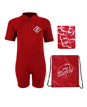 Essentials Baby Swim Kit - Aquatica Wetsuit + Towel + Bag (Red)