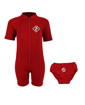 Essentials Baby Swim Kit - Aquatica Wetsuit + Swim Nappy (Red)