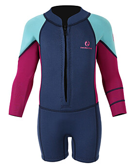 Two Bare Feet Squadron Baby Spring 3/2mm Wetsuit (Sea Blue/ Raspberry/ Blue)