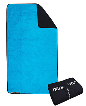 Sherpa Lined Waterproof Beach Travel Blanket (Black/Blue)