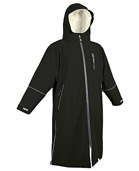 Two Bare Feet Hi-Vis Waterproof Lightweight Riding Robe (Black/Cream)-XS