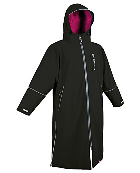 Two Bare Feet Hi-Vis Waterproof Lightweight Riding Robe (Black/Raspberry)
