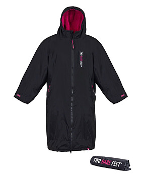 Two Bare Feet Weatherproof Changing Robe with Changing Mat (Black/Raspberry)