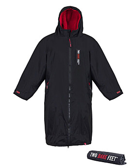 Two Bare Feet Weatherproof Changing Robe with Changing Mat (Black/Red)