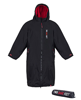 Two Bare Feet Kids Weatherproof Changing Robe with Changing Mat (Black/Red)