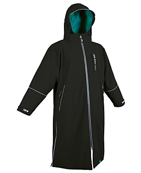 Two Bare Feet Hi-Vis Waterproof Lightweight Riding Robe (Black/Sea Green)
