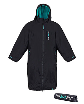 Two Bare Feet Weatherproof Changing Robe with Changing Mat (Black/Teal)