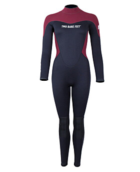 Two Bare Feet SupaFlex 4/3mm Womens Winter Wetsuit (Black/Burgundy)