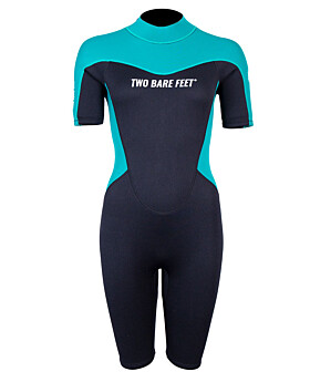 Two Bare Feet SupaFlex 3/2mm Womens Shorty Wetsuit (Teal/Black)