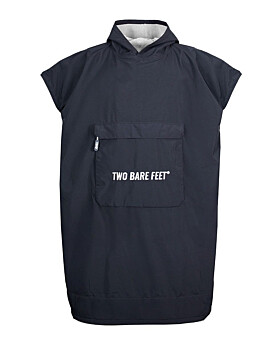 Waterproof Hooded Sleeveless Poncho Changing Robe (Black/Grey)-Medium