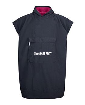 Waterproof Hooded Sleeveless Poncho Changing Robe (Black/Raspberry)-Large